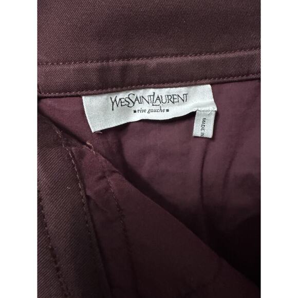 Yves Saint Laurent Rive Gauche Burgundy Pencil Skirt Size 40 - Picture 8 of 10